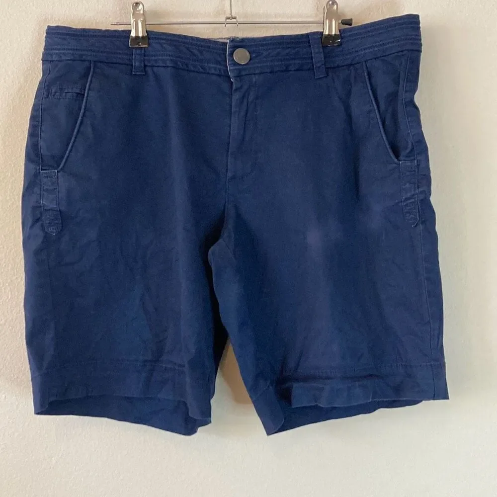 Natural Reflections Navy Blue Chino Shorts Womens Size‎ 12 Stretch Cotton Casual